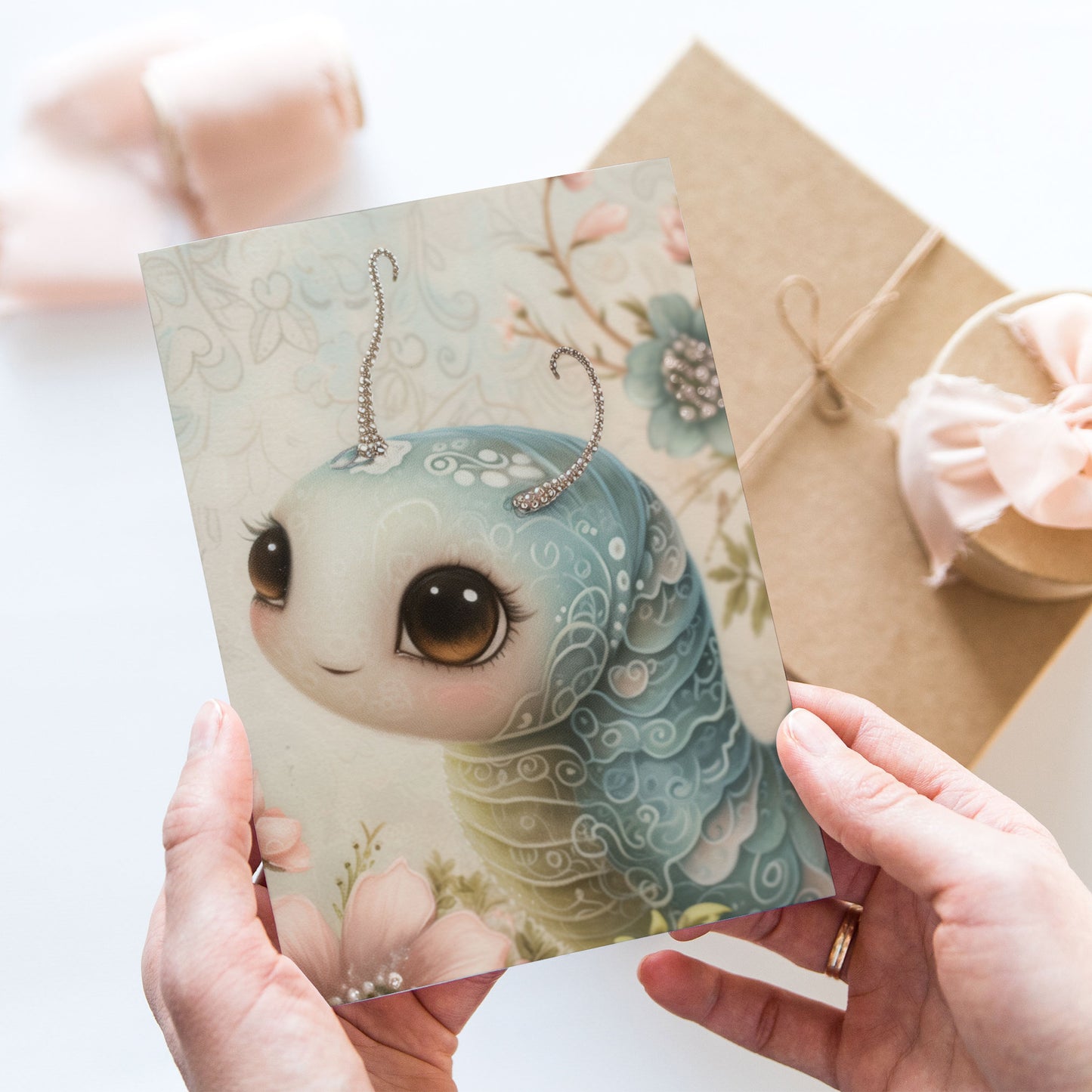 Vykort för postcrossing, scrapbooking & dekoration - Söta Insekter PC578