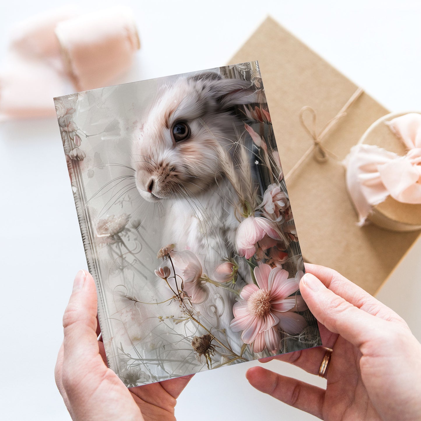 Vykort för postcrossing, scrapbooking & dekoration - Chic Kanin PC583