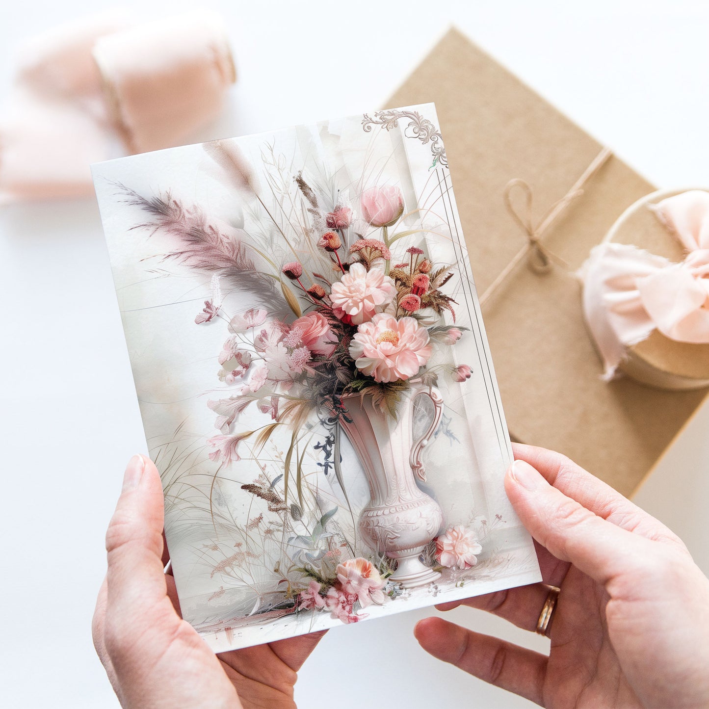 Vykort för postcrossing, scrapbooking & dekoration - Chic Vas PC588