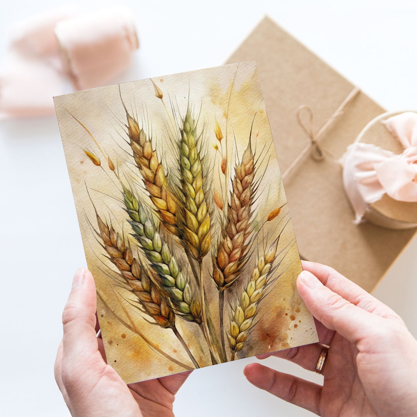 Vykort för postcrossing, scrapbooking & dekoration - Vete Skördetid PC642