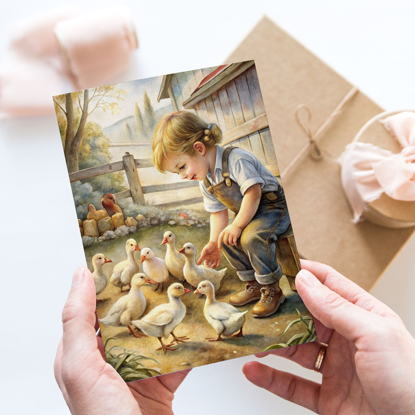 Vykort för postcrossing, scrapbooking & dekoration - Bondgård Pojke PC645