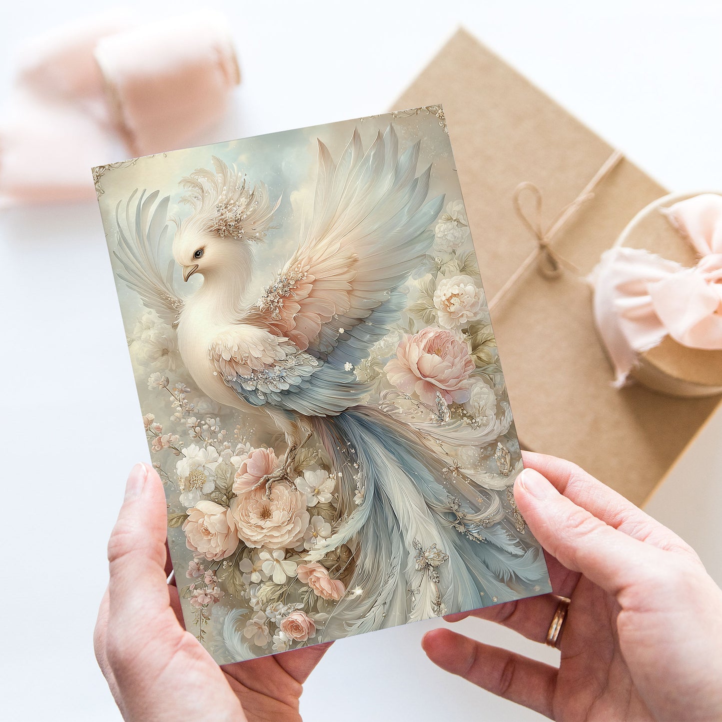 Vykort för postcrossing, scrapbooking & dekoration - Fantasy Fågel PC654