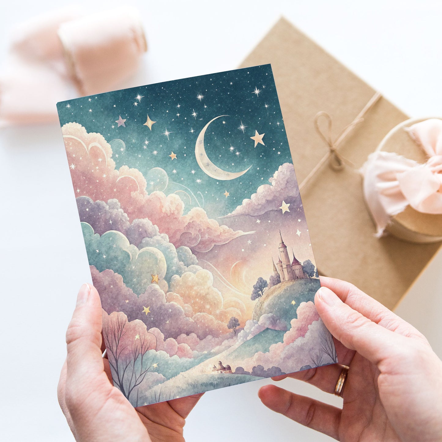 Vykort för postcrossing, scrapbooking & dekoration - Magisk natt PC685