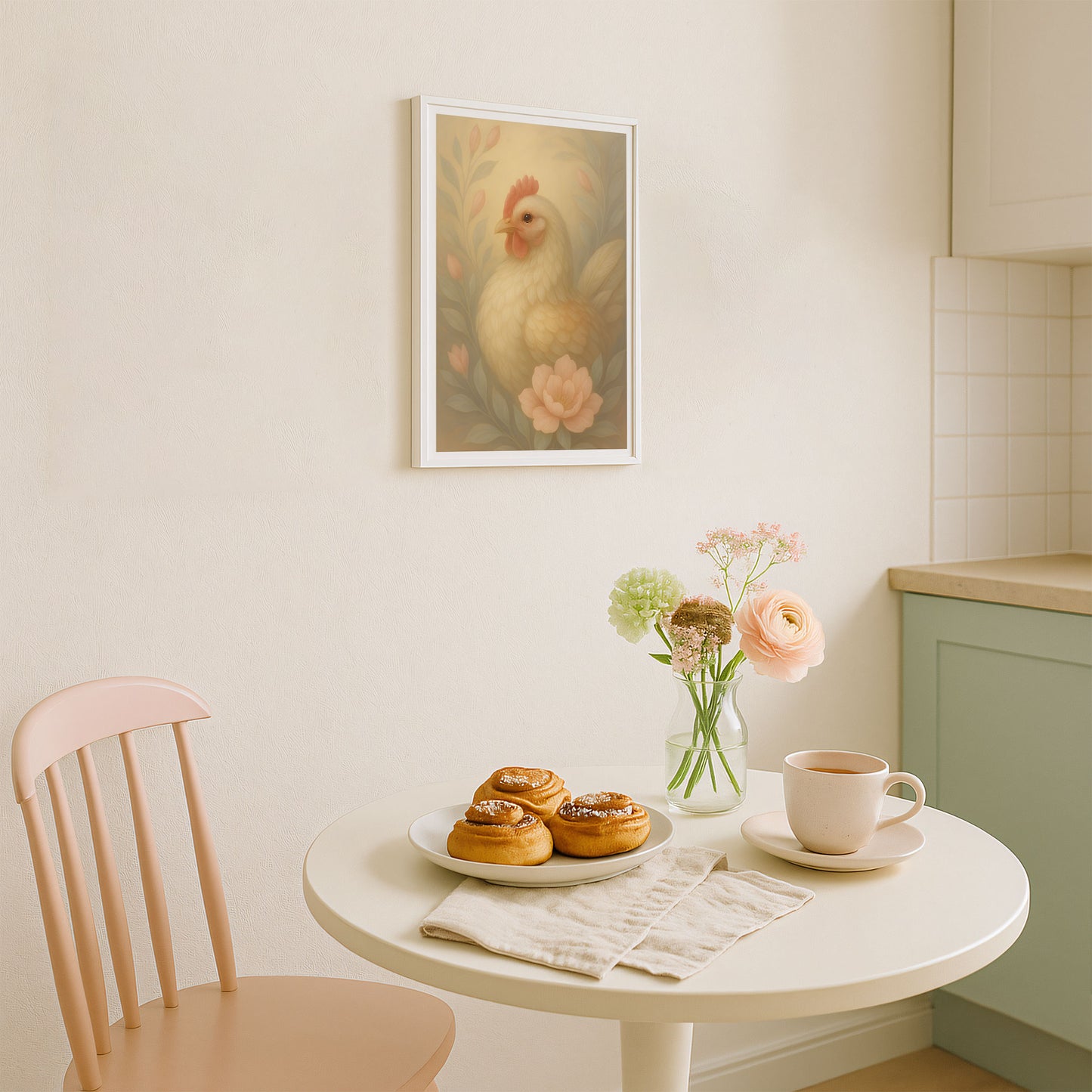 Poster Höna - Bondgårdsdjur Art Print - Tryckt Poster i olika storlekar - PR88-3