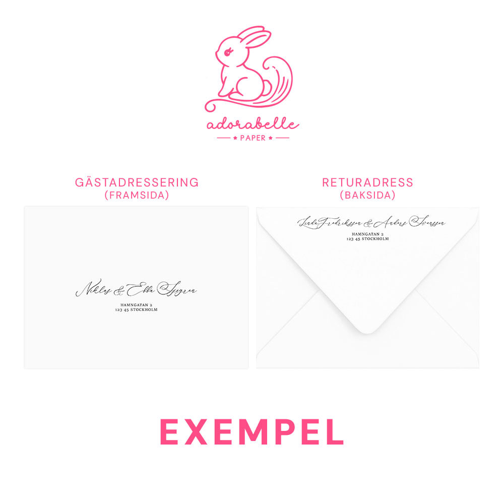 Romantisk bröllopsinbjudan – Svart Monogram Brud & Brudgum Siluett – BR016