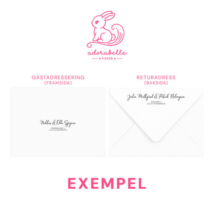 Vintage blommig bröllopsinbjudan – Mr & Mrs tryckt kort – BR001