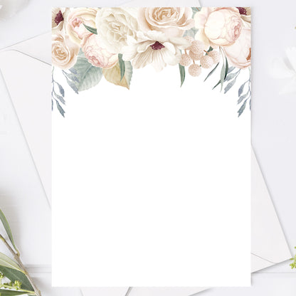 Vintage blommig bröllopsinbjudan – Mr & Mrs tryckt kort – BR001