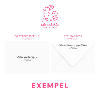 Save the Date-kort – Klassisk svartvit Formellt - A6 Tryckt kort för bröllopsdatum BR003