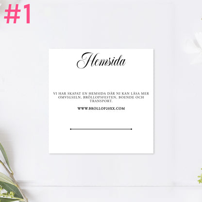 BR003-1 - Bröllopshemsida - Formellt svartvitt - Tryckt bröllopskort