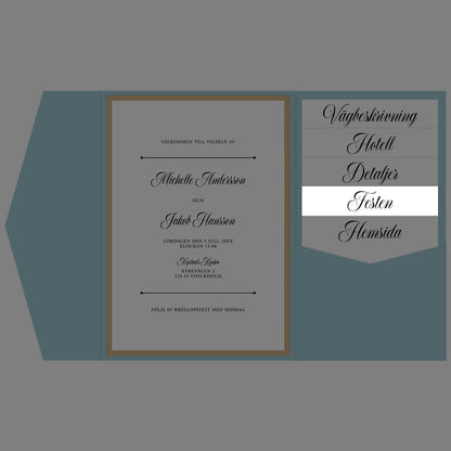 BR003-2 - Festinformation - Formellt svartvitt - Tryckt bröllopskort