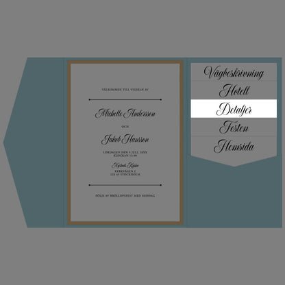 BR003-3 - Informationskort- Formellt svartvitt - Tryckt bröllopskort