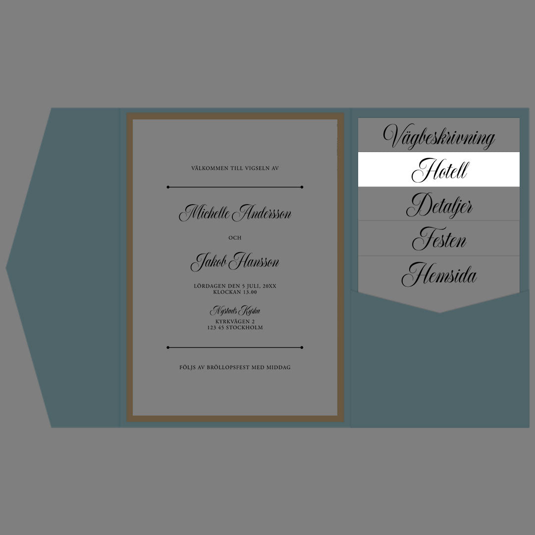 BR003-4 - Boendeinformation - Formellt svartvitt - Tryckt bröllopskort
