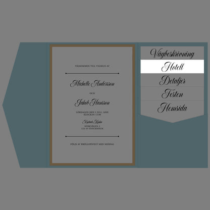BR003-4 - Boendeinformation - Formellt svartvitt - Tryckt bröllopskort