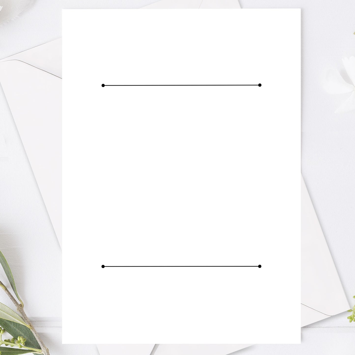 Klassisk svartvit bröllopsinbjudan – formellt tryckt kort – BR003