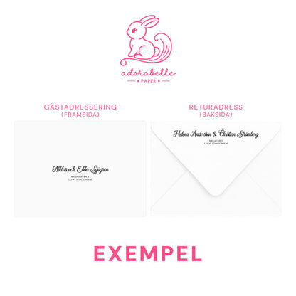 Save the Date-kort – Modern script stil svartvitt - A6 Tryckt kort för bröllopsdatum BR004