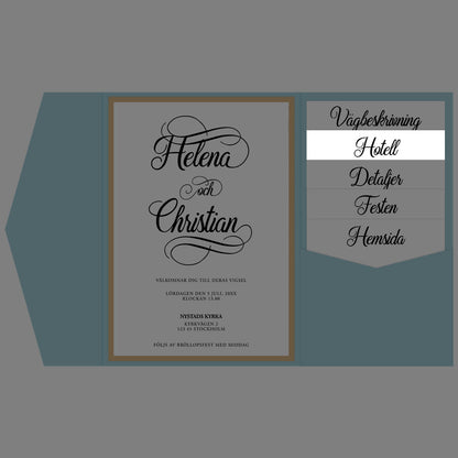 BR004-4 - Boendeinformation - Modern Script Svartvitt - Tryckt bröllopskort