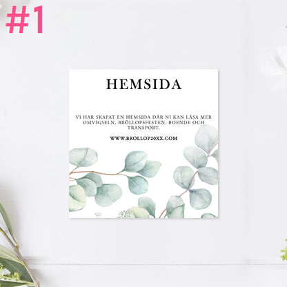 BR005-1 - Bröllopshemsida - Eucalyptus Elegant - Tryckt bröllopskort