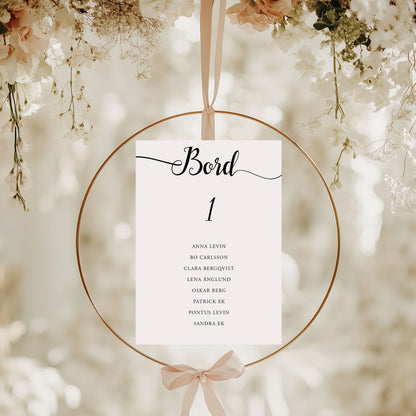 Bordsplaceringskort till bröllop – We Do modern svartvit – Titelskylt & bordskort för gäster BR007