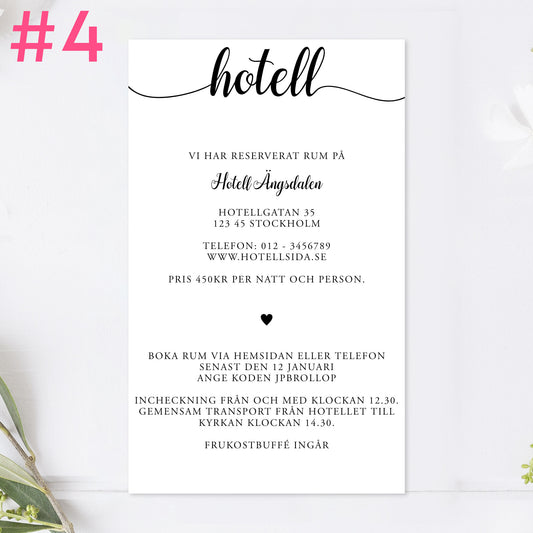 BR007-4 - Boendeinformation - We Do svartvitt - Tryckt bröllopskort