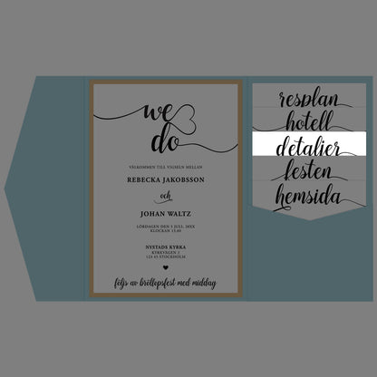 BR007-3 - Informationskort - We Do svartvitt - Tryckt bröllopskort