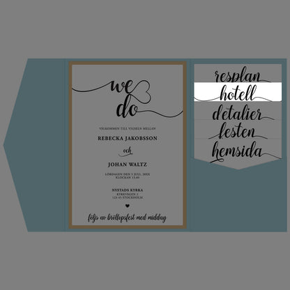 BR007-4 - Boendeinformation - We Do svartvitt - Tryckt bröllopskort