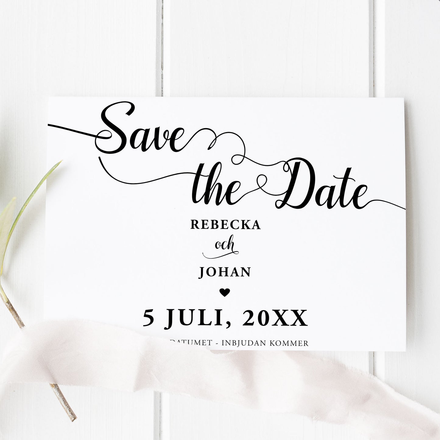 Save the Date-kort – We Do modern svartvit - A6 Tryckt kort för bröllopsdatum BR007