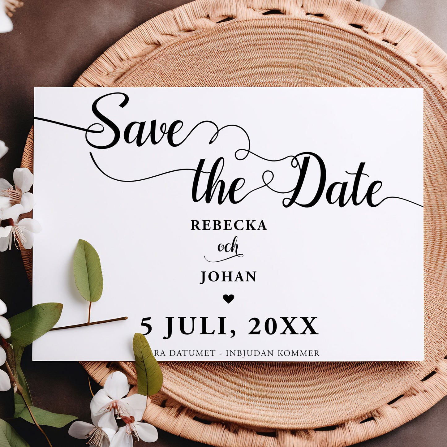 Save the Date-kort – We Do modern svartvit - A6 Tryckt kort för bröllopsdatum BR007