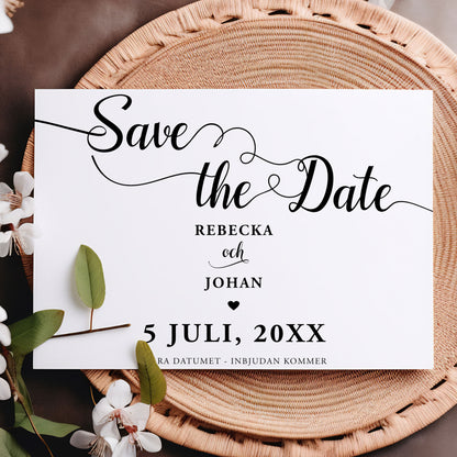Save the Date-kort – We Do modern svartvit - A6 Tryckt kort för bröllopsdatum BR007