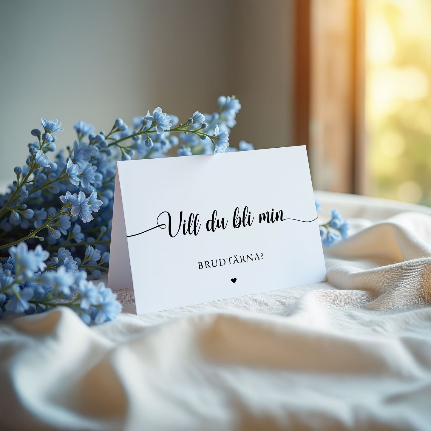 Vill du bli-kort – We Do modern svartvit – A6 Tryckt fråga till brudfölje BR007