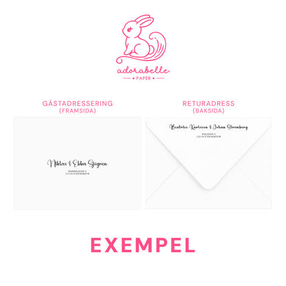 Save the Date kort med kalender – Rosa & Vita Blommor m gulddetaljer - A6 Tryckt kort för bröllopsdatum BR013