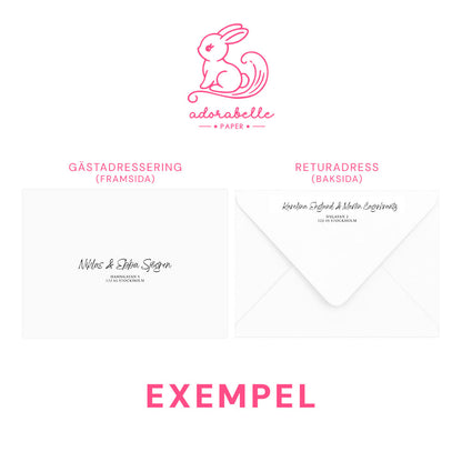 Romantisk bröllopsinbjudan – Rosa körsbärsblommor & kärlekspar – BR015