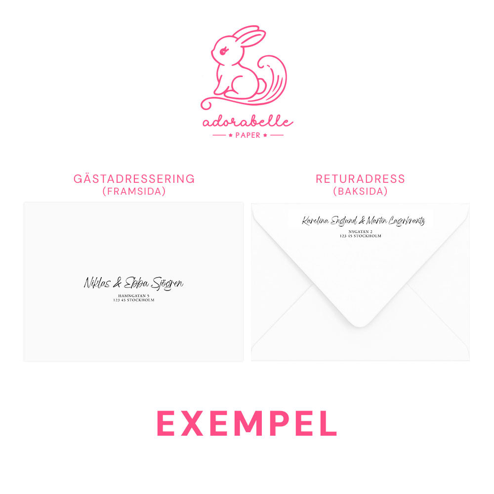 Save the Date kort – Rosa körsbärsblommor & kärlekspar - A6 Tryckt kort för bröllopsdatum BR015