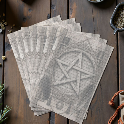10-pack Brevpapper - Vintage Pentagram Dark Academia Grimoire / Book of Shadows Sidor - Tryckt A5 Papper - GP105
