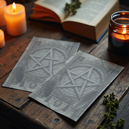 10-pack Brevpapper - Vintage Pentagram Dark Academia Grimoire / Book of Shadows Sidor - Tryckt A5 Papper - GP105