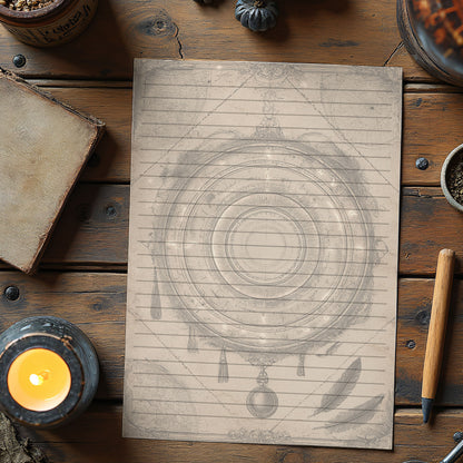 10-pack Brevpapper - Vintage Pendel Dark Academia Grimoire / Book of Shadows Sidor - Tryckt A5 Papper - GP109