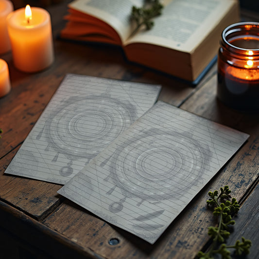 10-pack Brevpapper - Vintage Pendel Dark Academia Grimoire / Book of Shadows Sidor - Tryckt A5 Papper - GP109