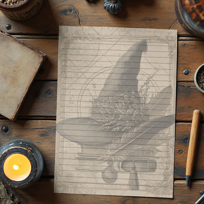 10-pack Brevpapper - Vintage Häxhatt Dark Academia Grimoire / Book of Shadows Sidor - Tryckt A5 Papper - GP118