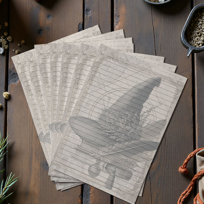 10-pack Brevpapper - Vintage Häxhatt Dark Academia Grimoire / Book of Shadows Sidor - Tryckt A5 Papper - GP118