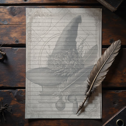 10-pack Brevpapper - Vintage Häxhatt Dark Academia Grimoire / Book of Shadows Sidor - Tryckt A5 Papper - GP118