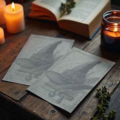 10-pack Brevpapper - Vintage Häxhatt Dark Academia Grimoire / Book of Shadows Sidor - Tryckt A5 Papper - GP118