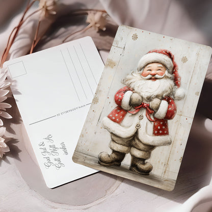 Julkort 2025 – 8-pack vykort med vintage djurmotiv – Skicka en julhälsning