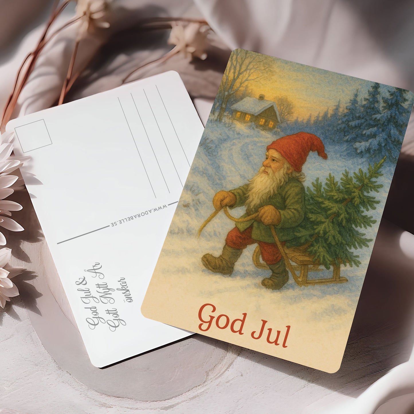 Julkort 2025 – 8-pack Gammeldags Julkort i Jenny Nyström-stil – Skicka en julhälsning