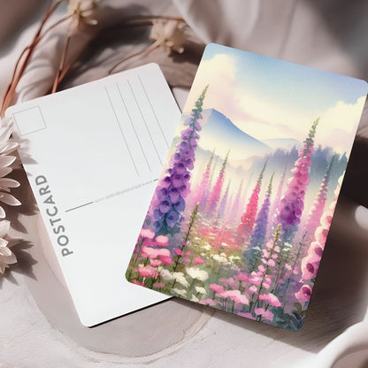 Vykort för postcrossing, scrapbooking & dekoration - Sommar Fingerborgsblommor PC502