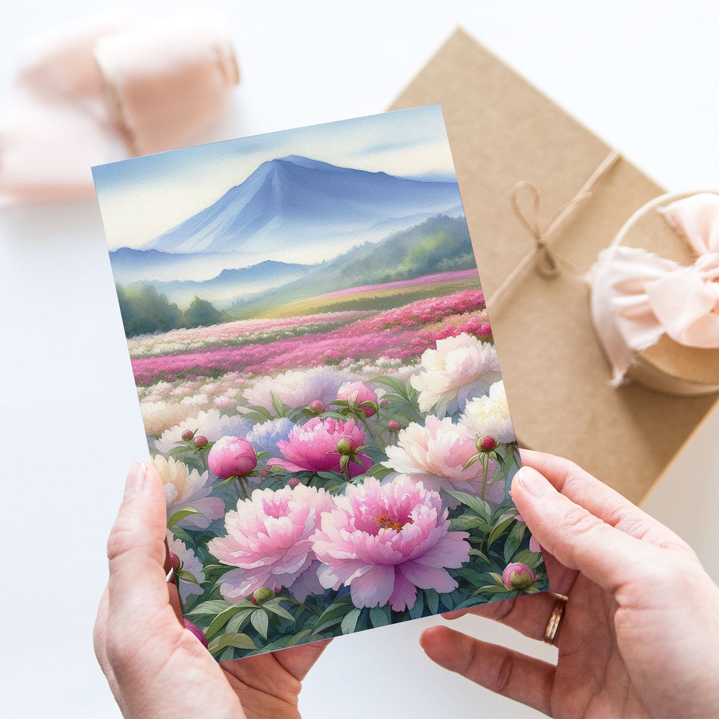 Vykort för postcrossing, scrapbooking & dekoration - Sommar Bergsvy med Pioner PC503