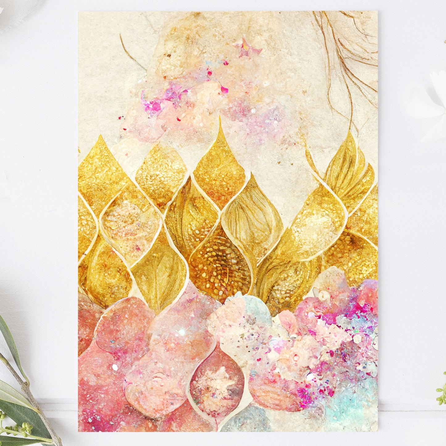 Vykort för postcrossing, scrapbooking & dekoration - Sjöjungfru FjällPC504