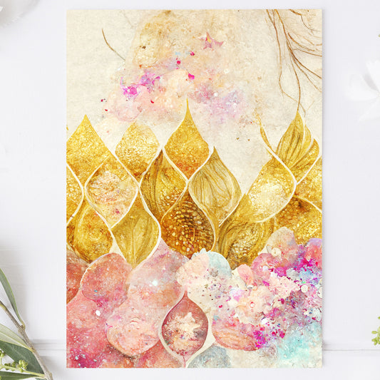 Vykort för postcrossing, scrapbooking & dekoration - Sjöjungfru FjällPC504