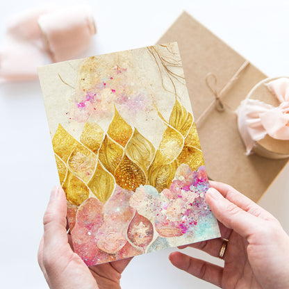 Vykort för postcrossing, scrapbooking & dekoration - Sjöjungfru FjällPC504