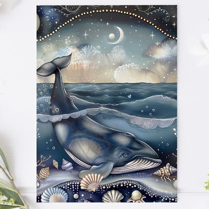 Vykort för postcrossing, scrapbooking & dekoration - Vintage Val på Natten PC508