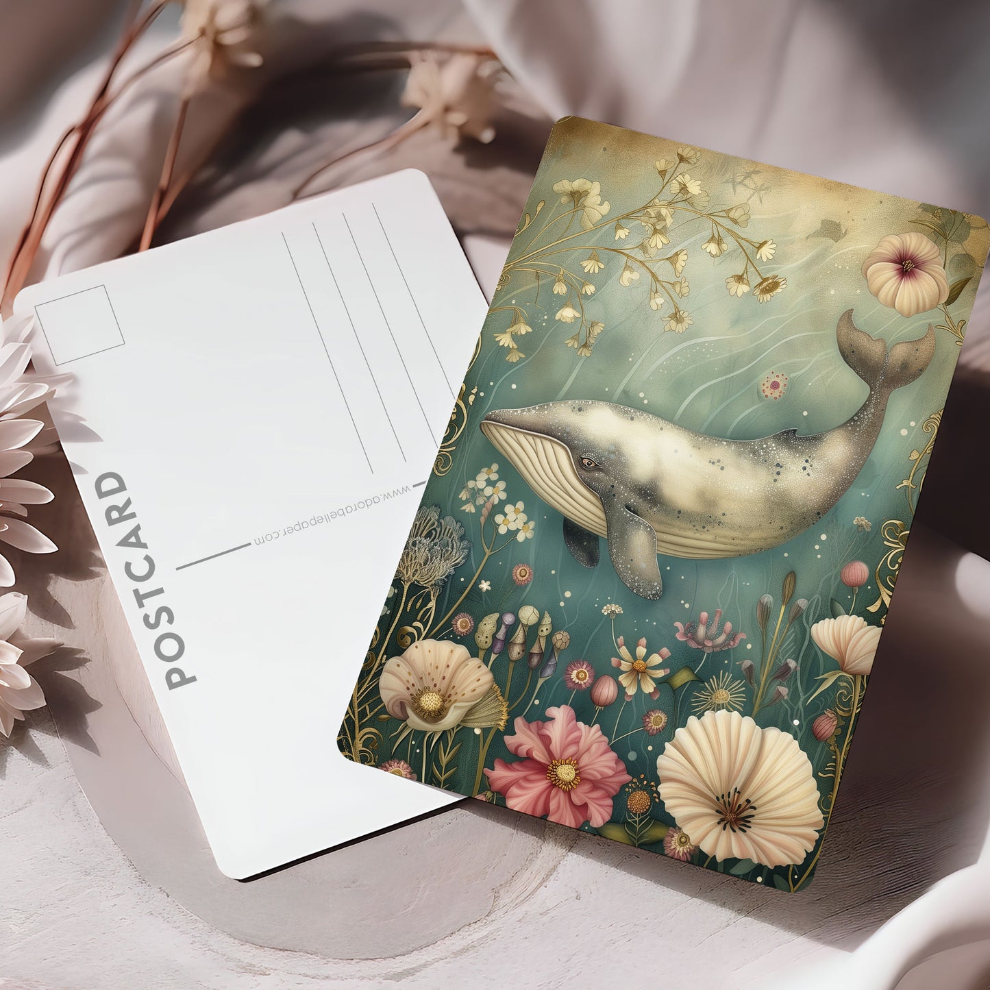 Vykort för postcrossing, scrapbooking & dekoration - Vintage Val PC510