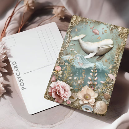 Vykort för postcrossing, scrapbooking & dekoration - Vintage Vit Val PC513